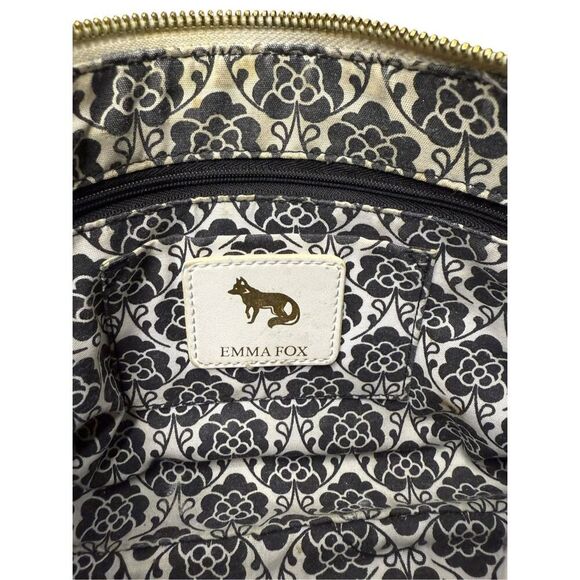 Emma Fox Leather Woven Jute Shoulder Bag White Tan Designer Purse - Picture 6 of 8